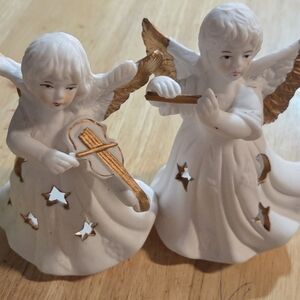 White and Gold Angel Figurines